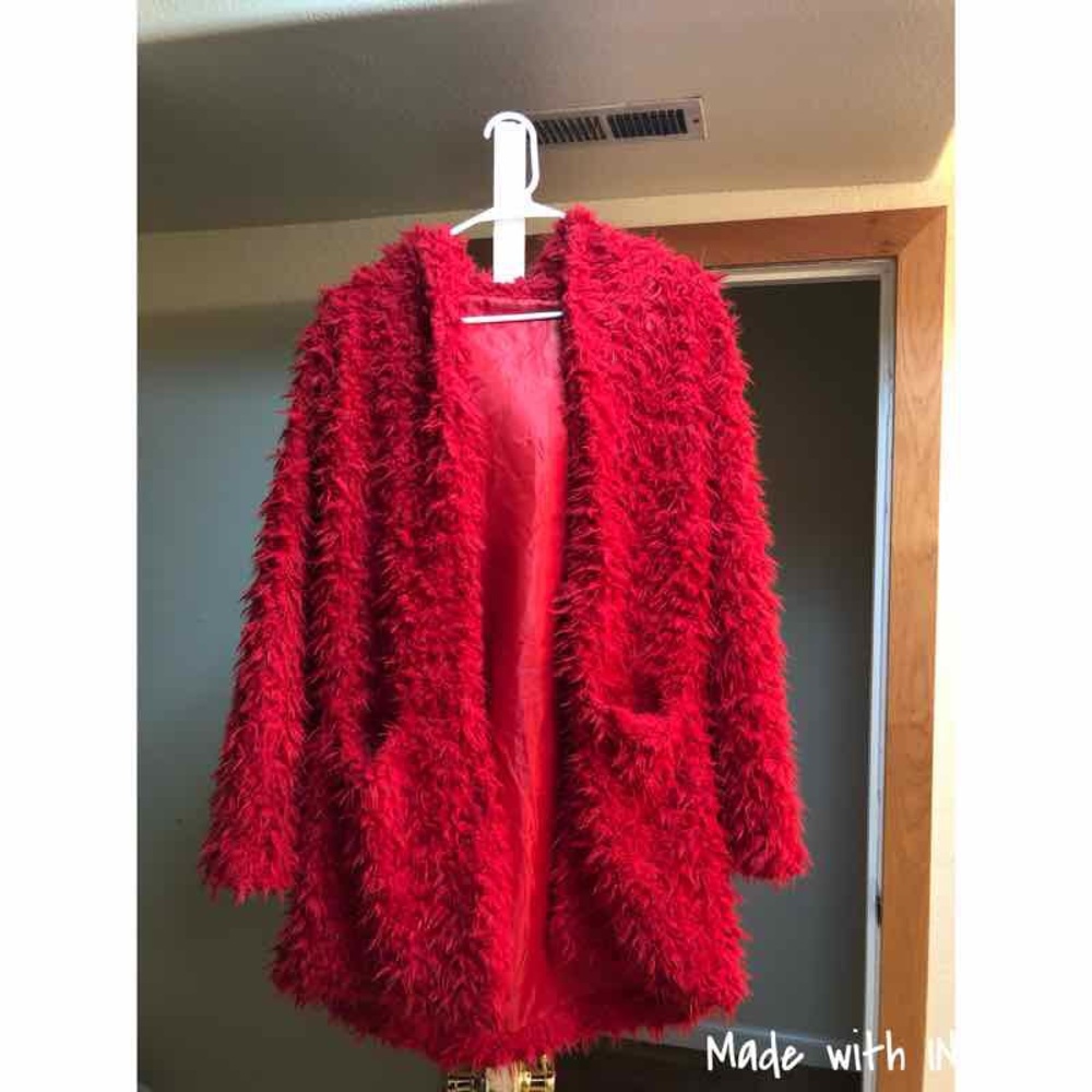 Fuzzy red jacket